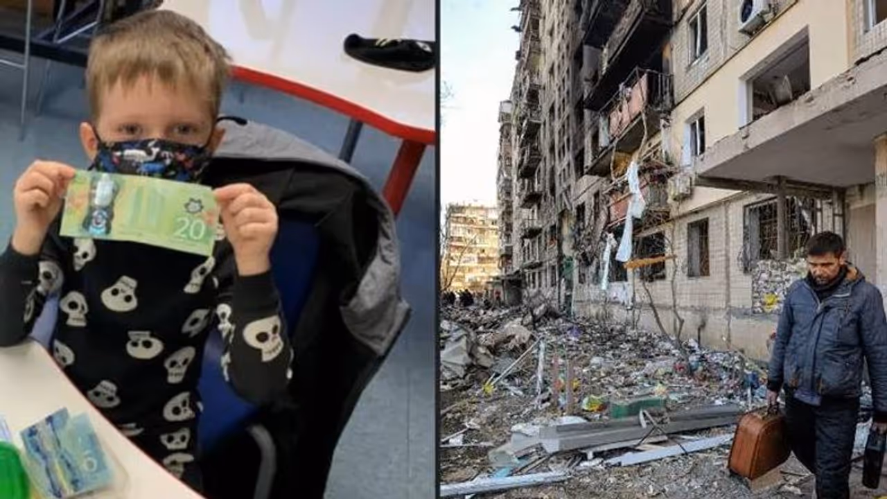 Ukraine crisis : യുക്രൈനെ സഹായിക്കാൻ തന്റെ കൊച്ചുസമ്പാദ്യം മുഴുവനും നൽകി അഞ്ചു വയസുകാരൻ Ukraine crisis : യുക്രൈനെ സഹായിക്കാൻ തന്റെ കൊച്ചുസമ്പാദ്യം മുഴുവനും നൽകി അഞ്ചു വയസുകാരൻ