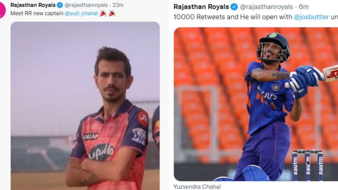 ರಾಜಸ್ಥಾನ ರಾಯಲ್ಸ್ ತಂಡದ ಟ್ವಿಟರ್ ಖಾತೆ ಹ್ಯಾಕ್ ಮಾಡಿ ಕರಾಮತ್ತು ತೋರಿದ Yuzvendra Chahal ! ರಾಜಸ್ಥಾನ ರಾಯಲ್ಸ್ ತಂಡದ ಟ್ವಿಟರ್ ಖಾತೆ ಹ್ಯಾಕ್ ಮಾಡಿ ಕರಾಮತ್ತು ತೋರಿದ Yuzvendra Chahal !