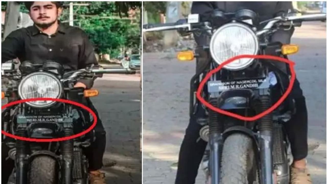 നമ്പർ പ്ലേറ്റില്ല പകരം എംഎൽഎയുടെ ചെറുമകനെന്ന ബോർഡ്, നാടുമുഴുവൻ കറങ്ങുന്ന യുവാവിനെ കണ്ടെത്തി...