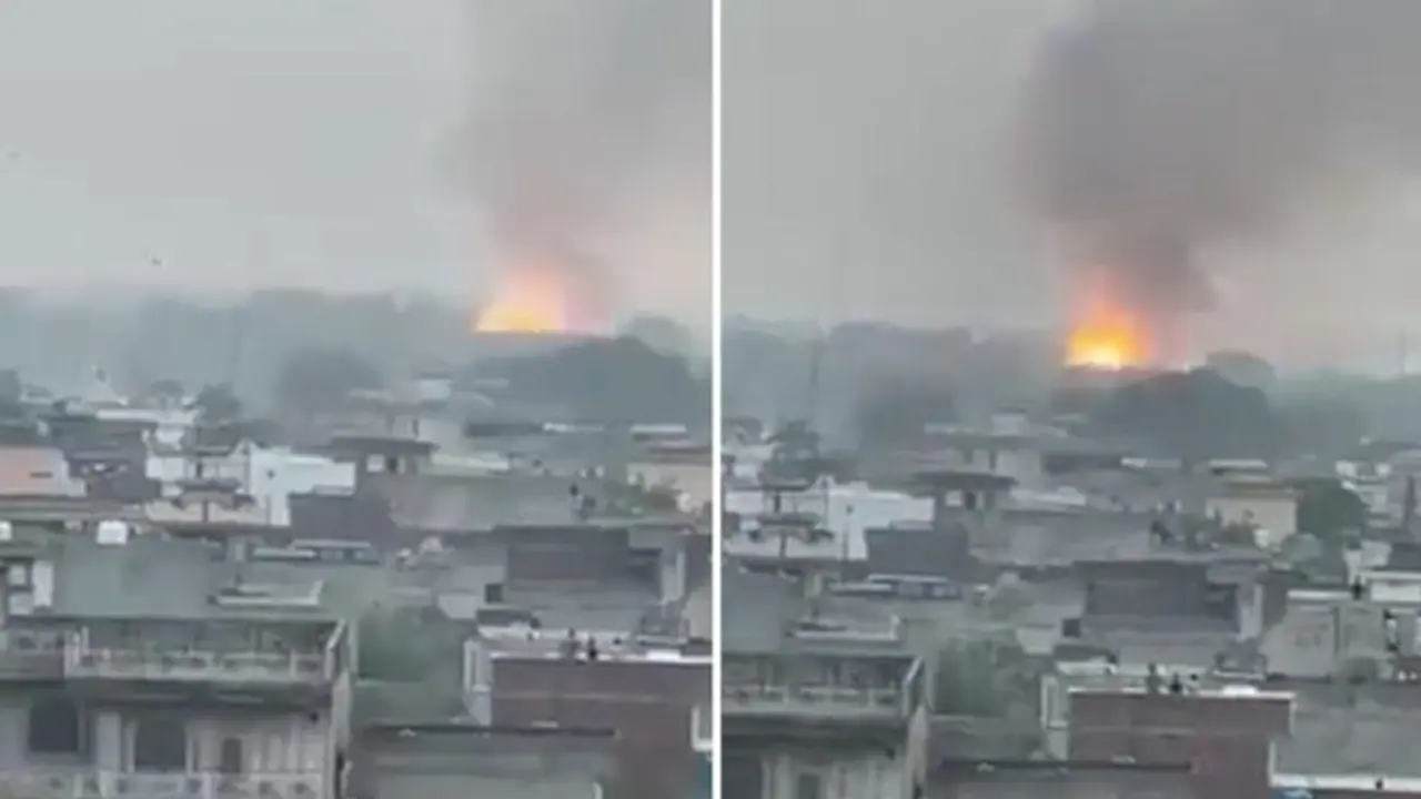 Massive explosions heard in Pakistan's Sialkot Cantt area: Report Massive explosions heard in Pakistan's Sialkot Cantt area: Report