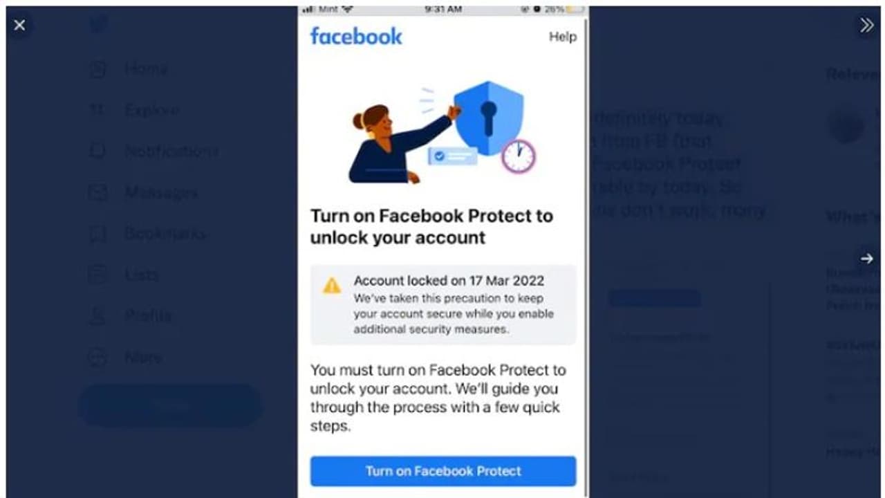 ഫേസ്ബുക്ക് പ്രൊട്ടക്ട് ആക്ടീവ് ആക്കുന്നില്ലെങ്കില്‍ എഫ്ബി അക്കൗണ്ട് നഷ്ടപ്പെടാൻ സാധ്യത