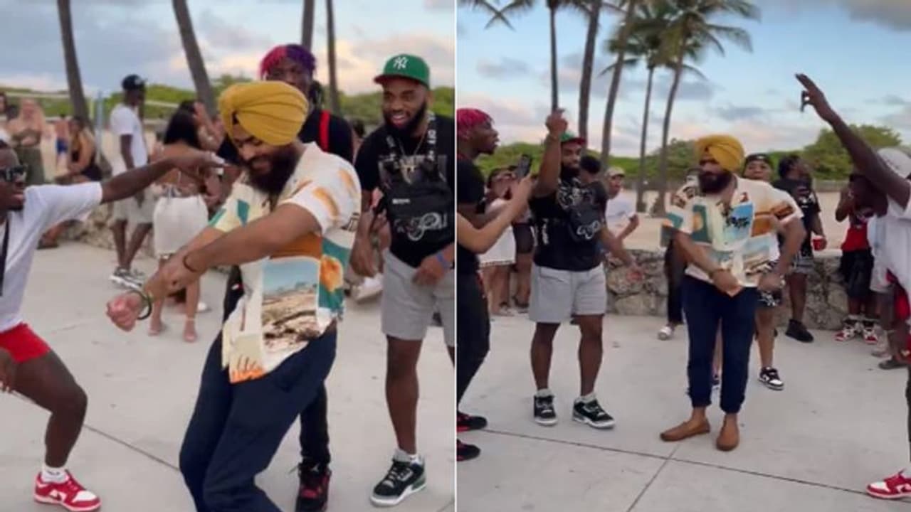 गिद्दा या भांगड़ा नहीं, पंजाबी मुंडे ने अपने धांसू डांस से की अंग्रेजों की बोलती बंद, देखते रह गए लोग गिद्दा या भांगड़ा नहीं, पंजाबी मुंडे ने अपने धांसू डांस से की अंग्रेजों की बोलती बंद, देखते रह गए लोग