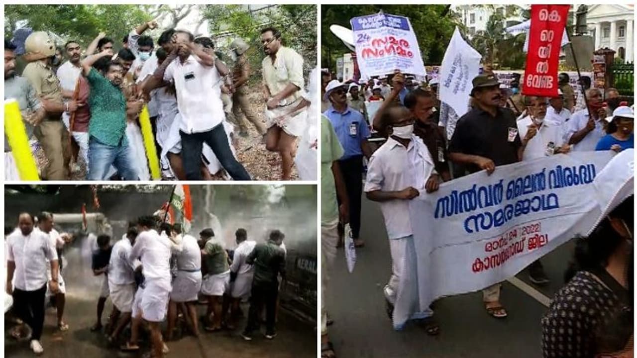 Silver Line : കോട്ടയത്തും തവനൂരിലും കല്ലിടൽ തടഞ്ഞ് പ്രതിഷേധക്കാർ, യൂത്ത് കോൺഗ്രസ് കളക്ട്രേറ്റ് മാർച്ചിൽ സംഘർഷം Silver Line : കോട്ടയത്തും തവനൂരിലും കല്ലിടൽ തടഞ്ഞ് പ്രതിഷേധക്കാർ, യൂത്ത് കോൺഗ്രസ് കളക്ട്രേറ്റ് മാർച്ചിൽ സംഘർഷം
