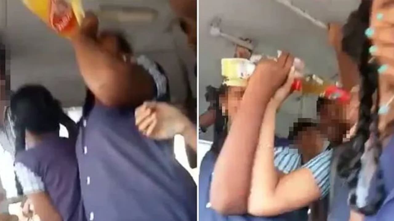 பள்ளி வகுப்பறையில் கேக் வெட்டி பீர் பாட்டிலோடு பர்த் டே கொண்டாடிய மாணவிகள்..! அதிர்ச்சியில் உறைந்த ஆசிரியர்கள்