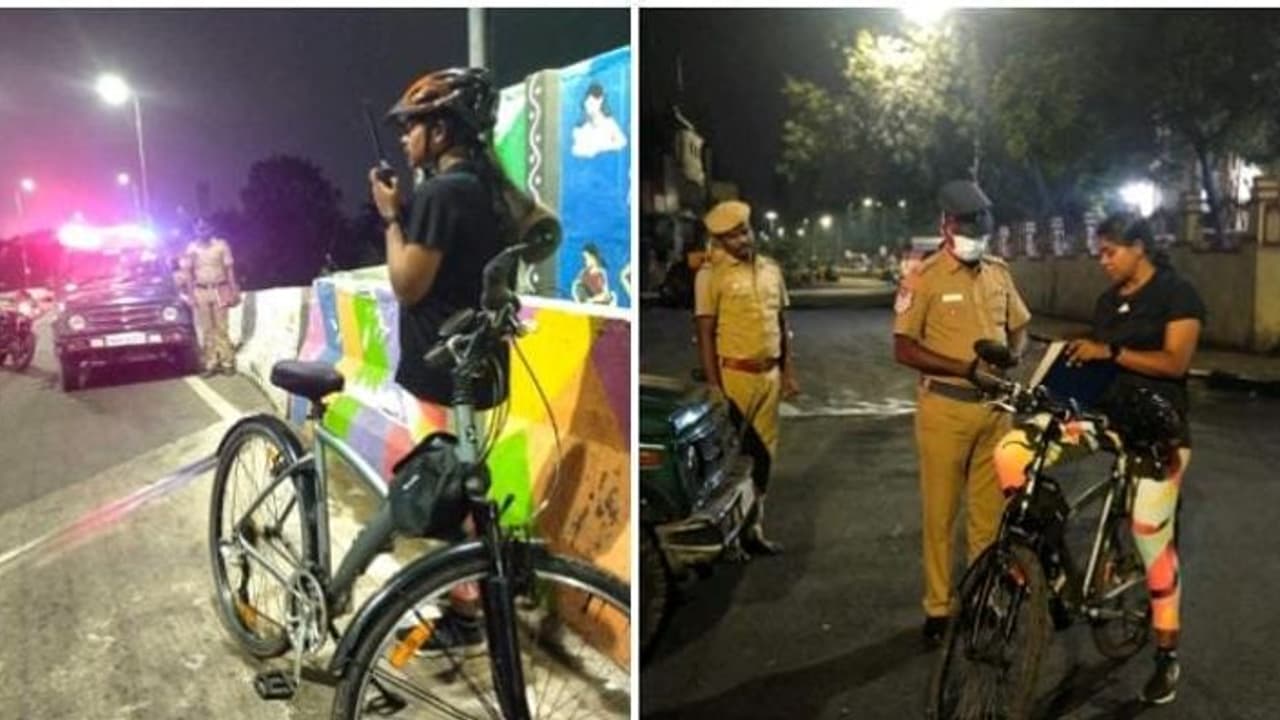 நள்ளிரவில் சைக்கிளில் ரோந்து சென்ற இணை ஆணையர் ரம்யா ...! அதிர்ச்சி அடைந்த காவலர்கள்...? நள்ளிரவில் சைக்கிளில் ரோந்து சென்ற இணை ஆணையர் ரம்யா ...! அதிர்ச்சி அடைந்த காவலர்கள்...?