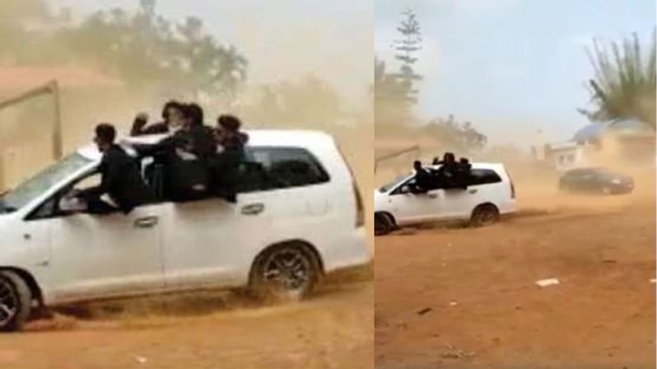 Car racing : കാർ ഡോറിൽ പറ്റിയിരുന്ന് റേസിങ്, അഭ്യാസ പ്രകടനം, കണിയാമ്പറ്റ സ്കൂളിലെ യാത്രയയപ്പ് ആഘോഷം, നടപടി Car racing : കാർ ഡോറിൽ പറ്റിയിരുന്ന് റേസിങ്, അഭ്യാസ പ്രകടനം, കണിയാമ്പറ്റ സ്കൂളിലെ യാത്രയയപ്പ് ആഘോഷം, നടപടി