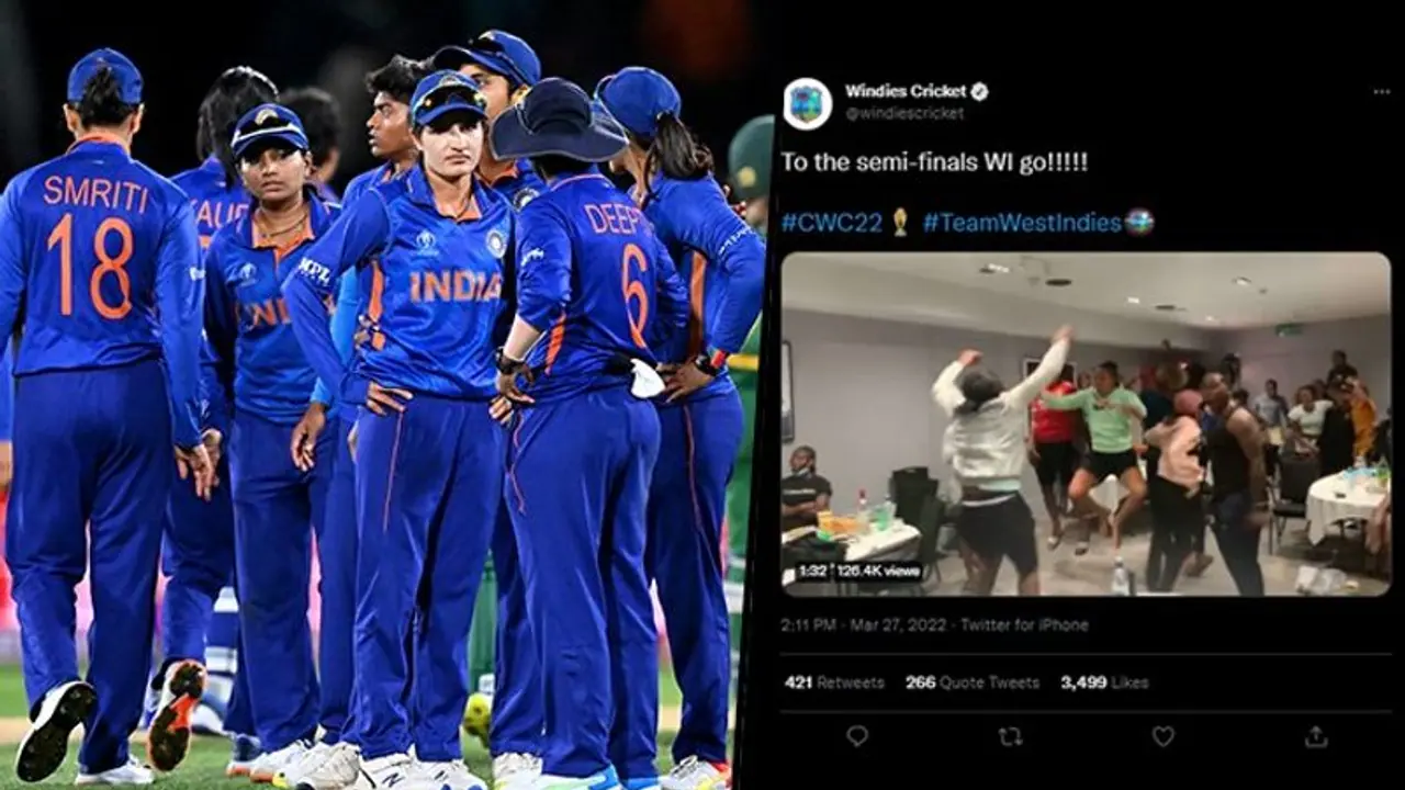 Women's World Cup 2022: Celebrations erupt among West Indies players after India's exit (WATCH) Women's World Cup 2022: Celebrations erupt among West Indies players after India's exit (WATCH)