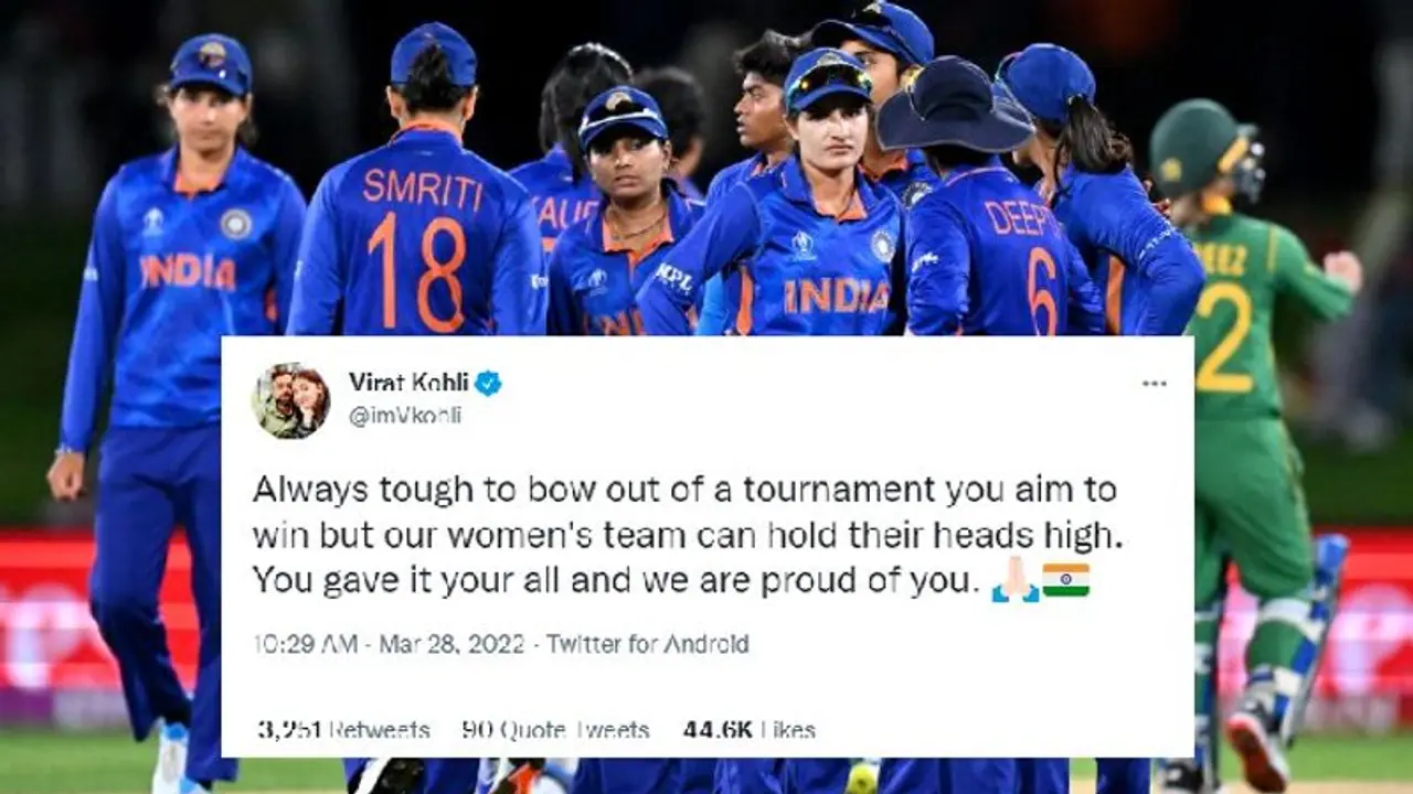 Women's World Cup 2022: We are proud of you, says Virat Kohli after Team India's heartbreaking exit