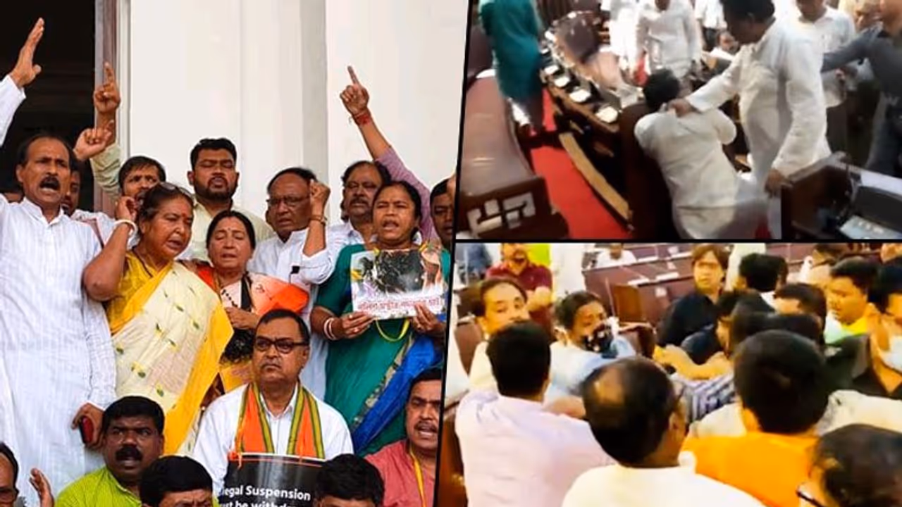 TMC, BJP leaders exchange blow in West Bengal Assembly; 5 BJP leaders suspended