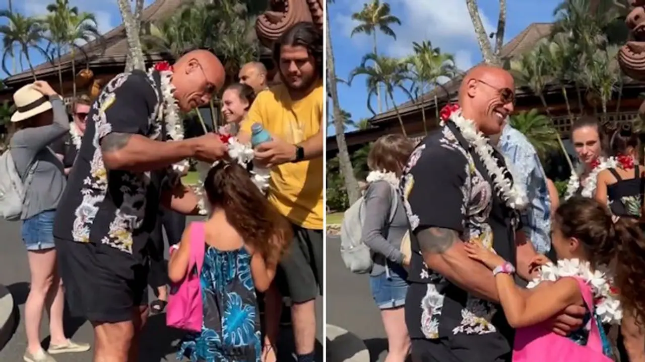 Watch: Dwayne Johnson hair styling his 6 year old daughter leaves netizens in aww