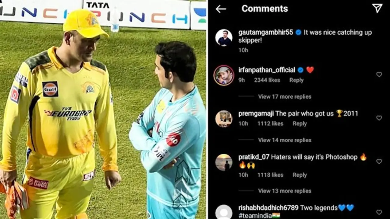 Heroes of 2011 WC captured in one frame: Gambhir Dhoni catch up after LSG beats CSK wins hearts Heroes of 2011 WC captured in one frame: Gambhir Dhoni catch up after LSG beats CSK wins hearts
