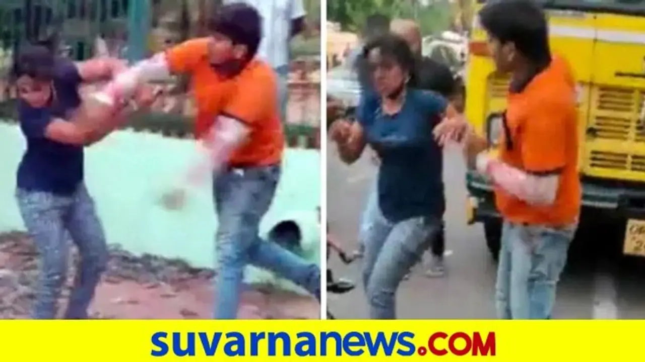 ಪ್ರೇಮಿಗಳ ಜಗಳದ ಮಧ್ಯೆ ಬಂದು ಯುವತಿಗೆ ಸರಿಯಾಗಿ ಬಾರಿಸಿದ ಸ್ವಿಗ್ಗಿ ಬಾಯ್