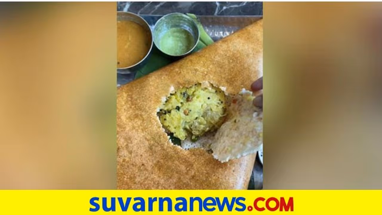 ಹೀಗೆ ತಿನ್ಬೇಕಂತೆ ಮಸಾಲೆ ದೋಸೆ : ವಿಡಿಯೋ ವೈರಲ್