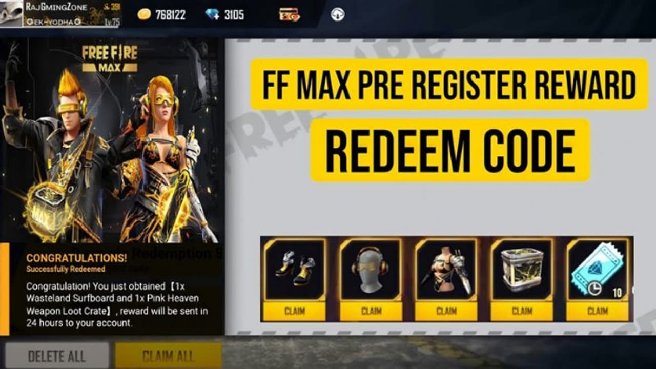 Garena Free Fire MAX Redeem Codes for April 4: आज मिलेगा बंपर गिफ्ट, गन की स्किन से मिलेगी जीत Garena Free Fire MAX Redeem Codes for April 4: आज मिलेगा बंपर गिफ्ट, गन की स्किन से मिलेगी जीत
