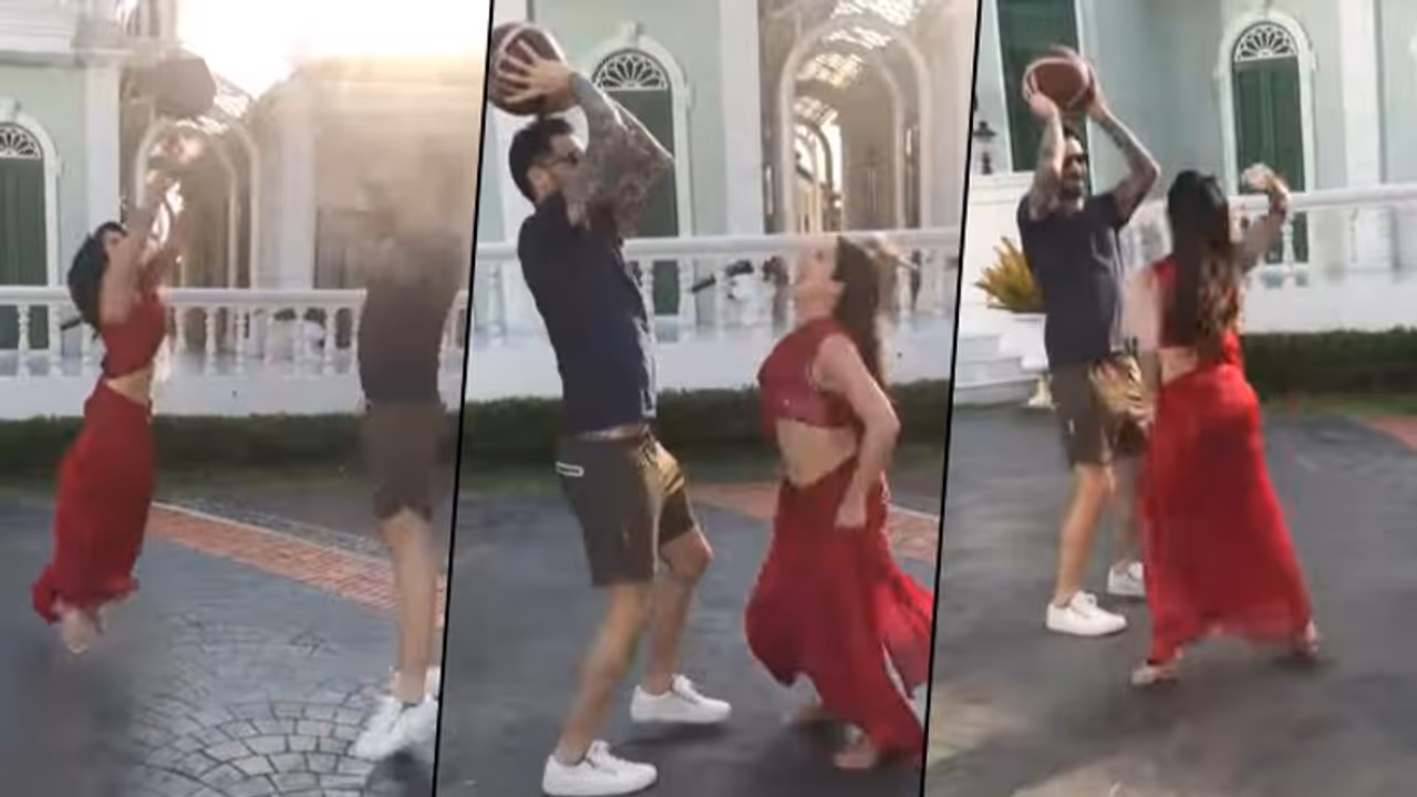 Sunny Leone's basketball competition with her husband; find out who makes the goal