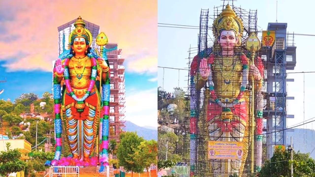 உலகின் மிகப்பெரிய முருகன் சிலை.. 146 அடி உயரம்.. முத்துமலை முருகன் கோவில் கும்பாபிஷேகம் இன்று !! உலகின் மிகப்பெரிய முருகன் சிலை.. 146 அடி உயரம்.. முத்துமலை முருகன் கோவில் கும்பாபிஷேகம் இன்று !!