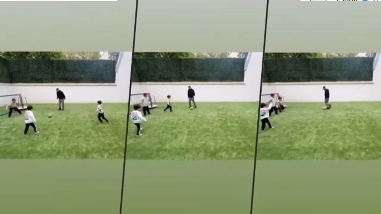 When its football, Lionel Messi shows no mercy even while playing with his sons; watch When its football, Lionel Messi shows no mercy even while playing with his sons; watch