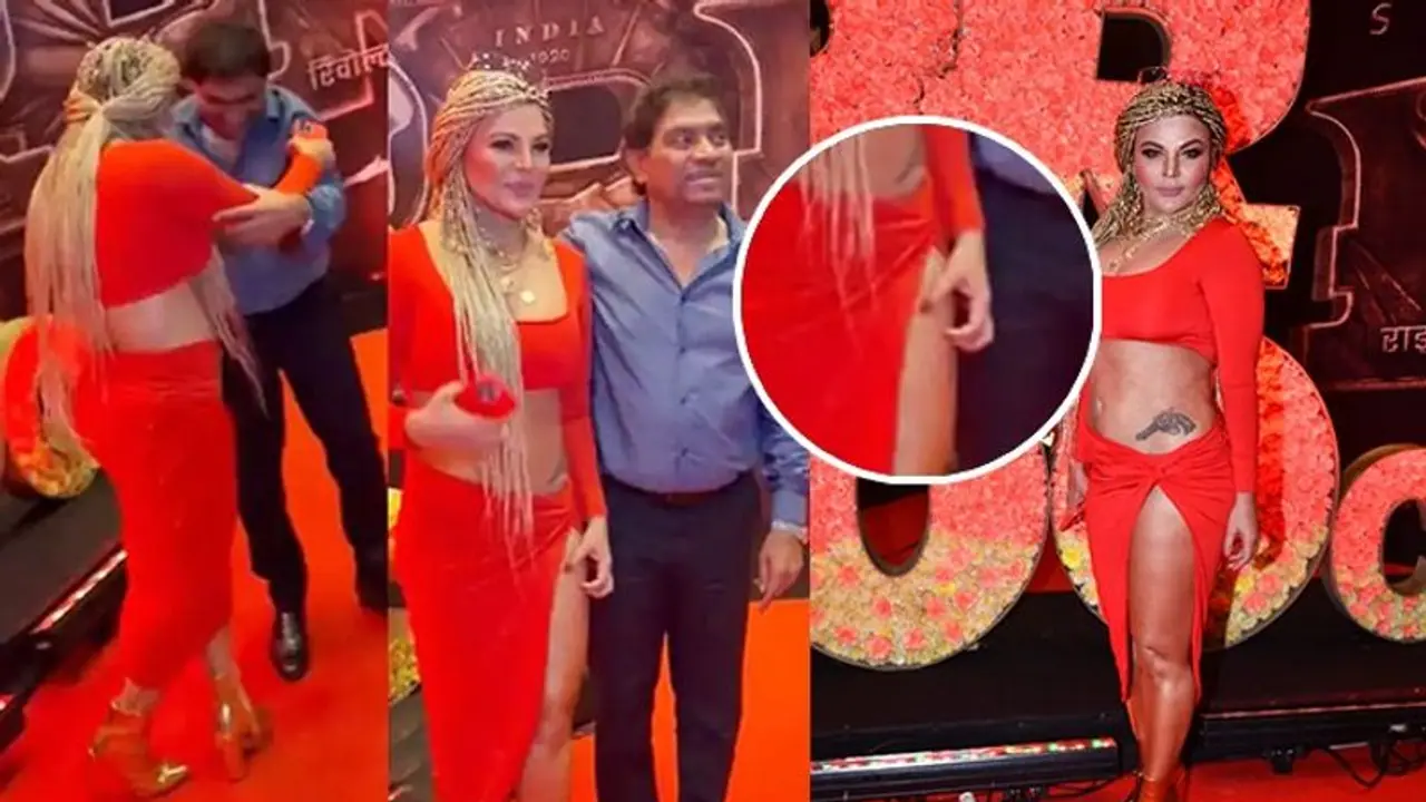 OOPS moment: Rakhi Sawant suffered wardrobe malfunction at RRR's success bash (Video)