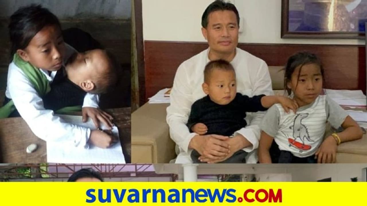 ತಮ್ಮನನ್ನು ಮಡಿಲಲ್ಲಿಟ್ಟುಕೊಂಡು ಪಾಠ ಕೇಳುತ್ತಿದ್ದ ಮಣಿಪುರ ಬಾಲೆಗೆ ನೆರವಾದ ಸಚಿವ