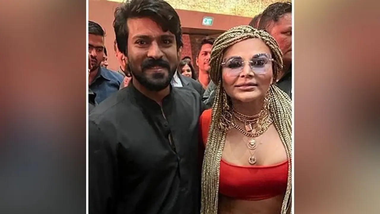 RRR Success Party: Ram Charan, Ayan Mukerji, Karan Johar royally ignore Rakhi Sawant; watch