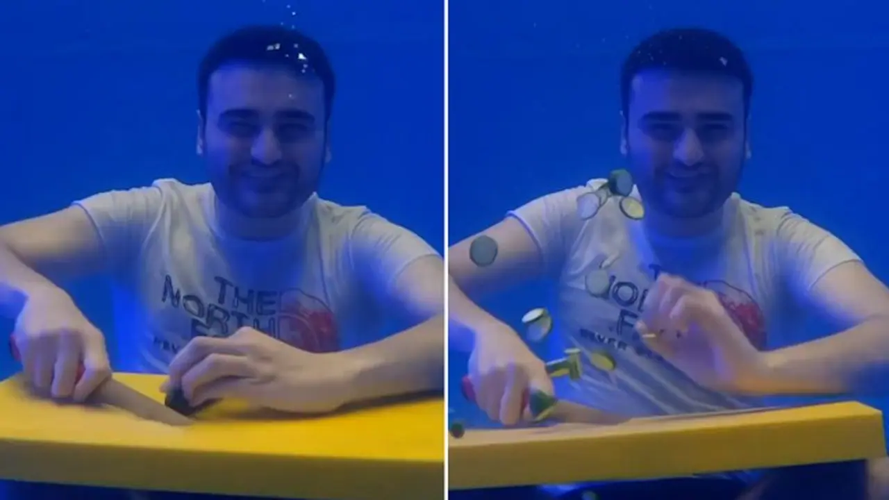 Turkish chef cuts cucumbers underwater; viral video gains 21 million views