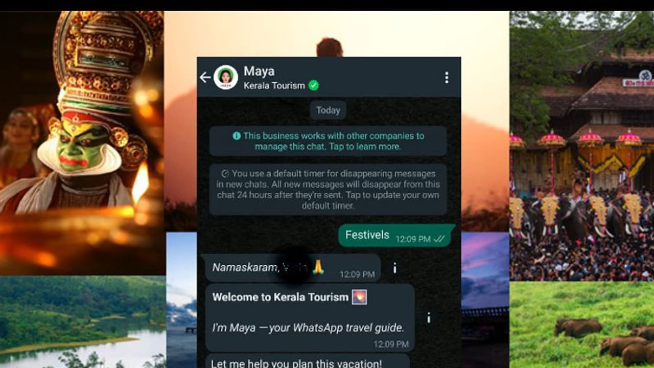 Kerala Tourism : കേരളത്തിലെത്തുന്ന സഞ്ചാരികള്‍ക്ക് വഴികാട്ടിയായി വാട്ട്സ്ആപ്പില്‍ 'മായ' റെഡി