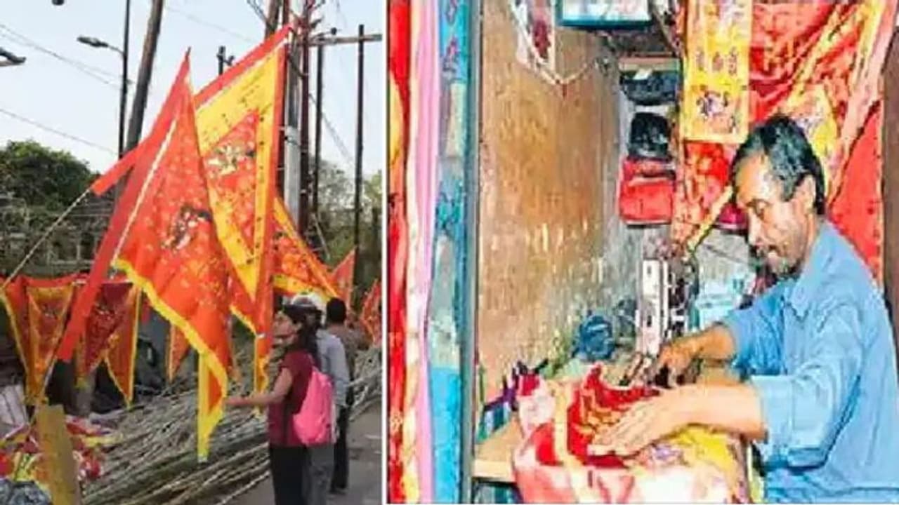 रामनवमी पर गंगा जमुनी तहजीब: धनबाद में 25 साल से बजरंगी पताखा बना रहा मुस्लिम परिवार, लड्डू भाई के नाम से फेमस