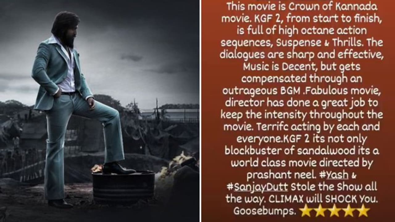 'KGF 2' ಮೊದಲ ವಿಮರ್ಶೆ ಔಟ್; ಭಾರತೀಯ ಚಿತ್ರರಂಗದ ಕಿರೀಟ ಎಂದ ಸೆನ್ಸಾರ್ ಸದಸ್ಯ 'KGF 2' ಮೊದಲ ವಿಮರ್ಶೆ ಔಟ್; ಭಾರತೀಯ ಚಿತ್ರರಂಗದ ಕಿರೀಟ ಎಂದ ಸೆನ್ಸಾರ್ ಸದಸ್ಯ