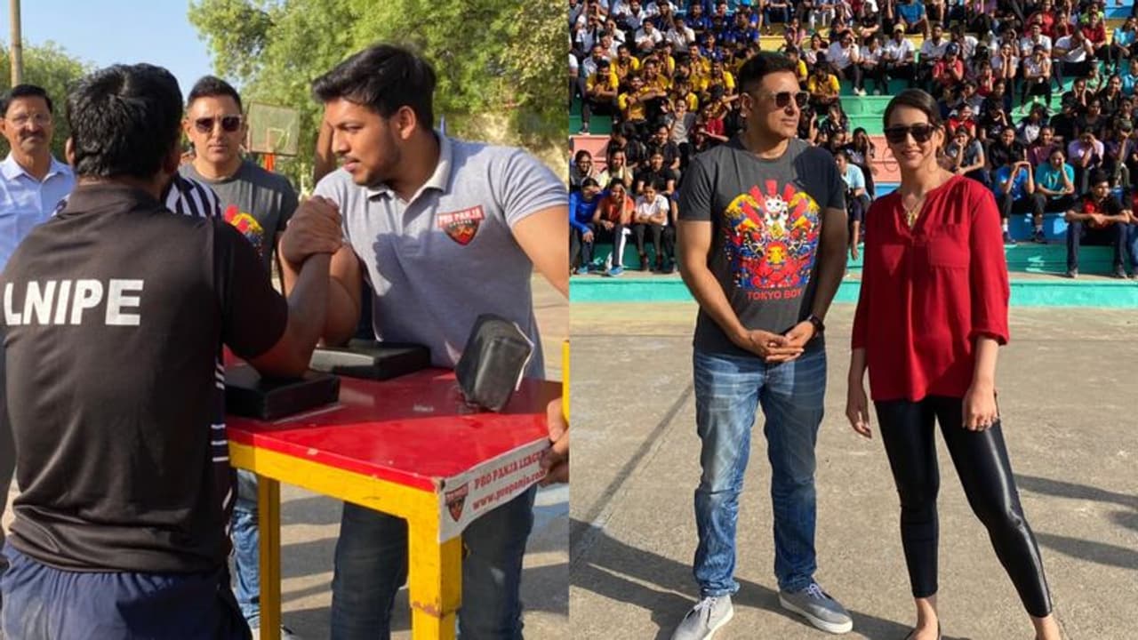 LNIPE students fail to topple Pro Panja Champion Sachin Goyal LNIPE students fail to topple Pro Panja Champion Sachin Goyal