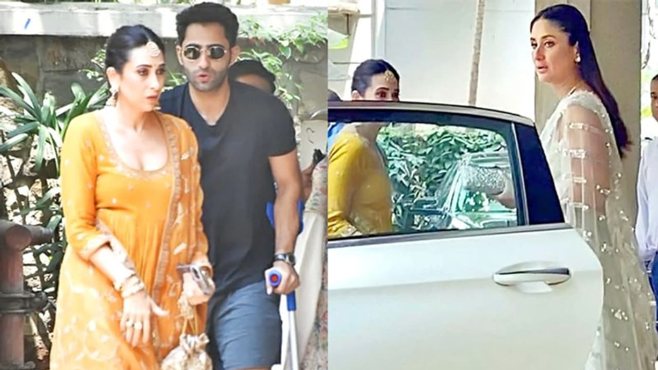 হলুদ লেহেঙ্গায় করিশ্মা, সাদা লেহেঙ্গায় করিনা, রণবীরের প্রাক বিবাহ আসর জমিয়ে দিলেন বেবো লোলো