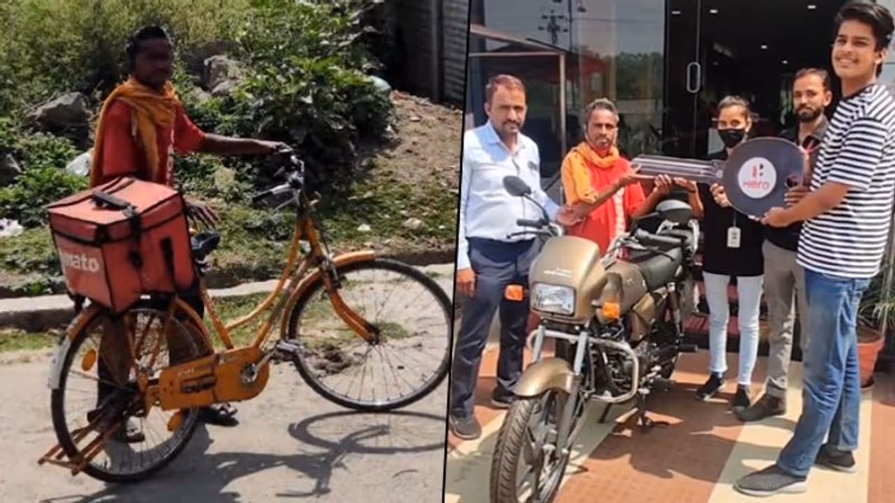 Viral: Twitterati buys bike for Zomato guy delivering food in 42 degree Celsius on cycle 