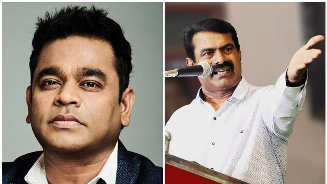 இந்திக்கு எதிர்ப்பு.. ஏ.ஆர். ரஹ்மானுக்கு மதரீதியாக நெருக்கடி கொடுத்தால்... சீமான் கடும் எச்சரிக்கை.! இந்திக்கு எதிர்ப்பு.. ஏ.ஆர். ரஹ்மானுக்கு மதரீதியாக நெருக்கடி கொடுத்தால்... சீமான் கடும் எச்சரிக்கை.!