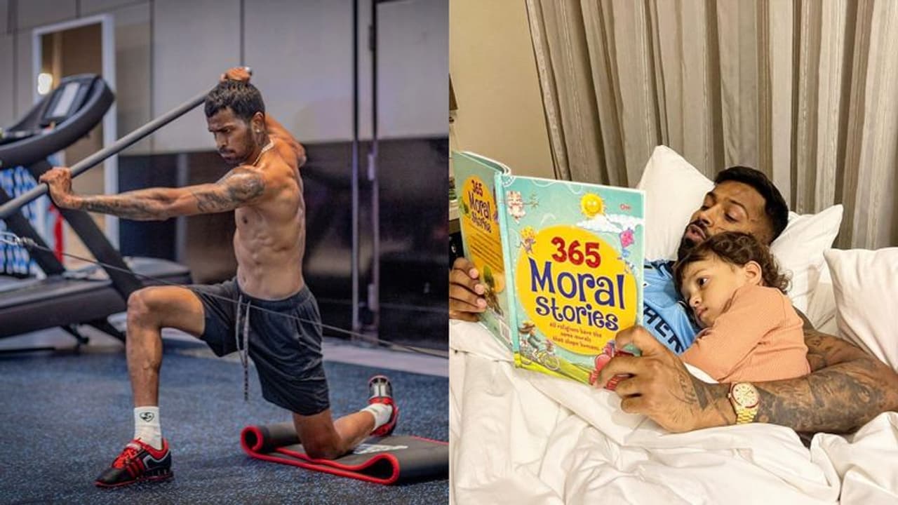 IPL 2022: Pandya engages in intense workout session, Agastya learns to shake hands IPL 2022: Pandya engages in intense workout session, Agastya learns to shake hands