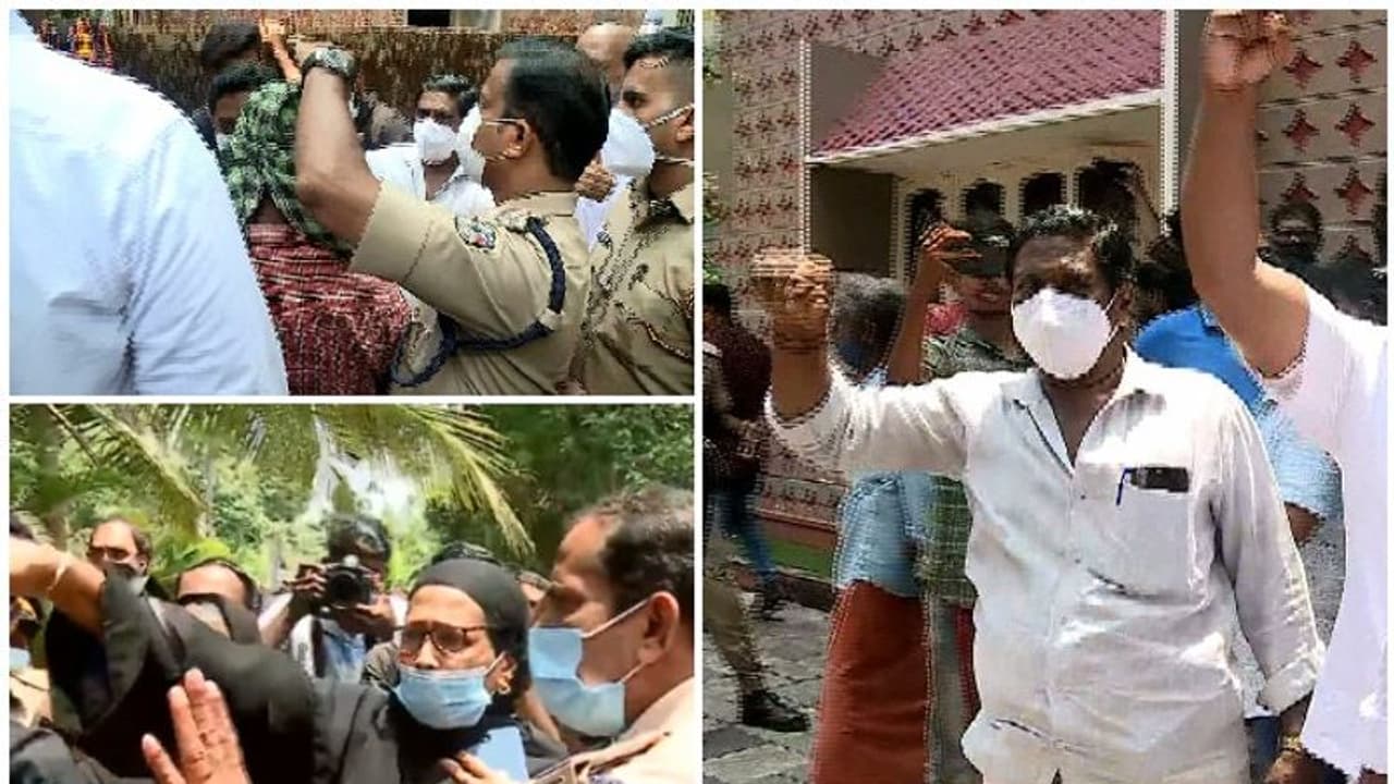 K Rail : മുഴുപ്പിലങ്ങാട് കല്ലിടല്‍ ; പ്രതിഷേധം, അറസ്റ്റ്, പൊലീസ് വാഹനത്തിന് മുന്നില്‍ സ്ത്രീകളുടെ പ്രതിഷേധം