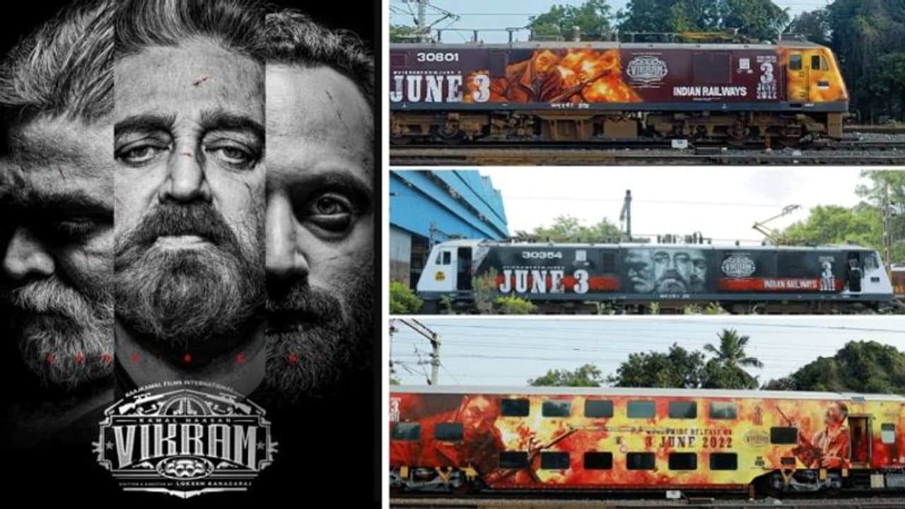 vikram express :டபுள் டக்கர் ரயிலில் புரமோஷன்... மாஸ் காட்டும் விக்ரம் படக்குழு வீடியோ பார்த்து மெர்சலான கமல்