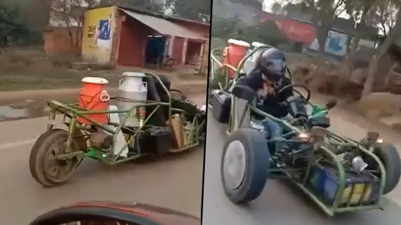 Is the man delivering milk on a Formula 1 car? Watch Is the man delivering milk on a Formula 1 car? Watch