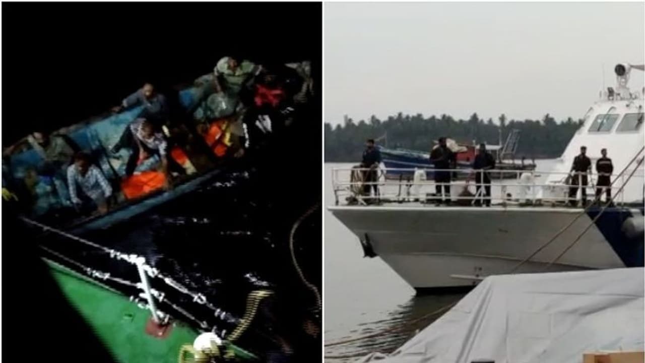 ഉരു മുങ്ങി; ആറ് പേർ മണിക്കൂറുകൾ നടുക്കടലില്‍, ഒടുവില്‍ കോസ്റ്റ് ഗാർഡിനൊപ്പം ആശ്വാസ തീരത്തേക്ക്