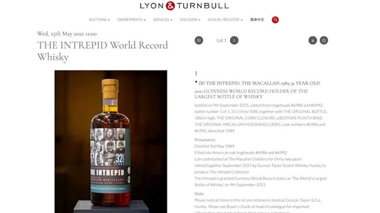 World's largest bottle of whisky is going up for auction in UK World's largest bottle of whisky is going up for auction in UK