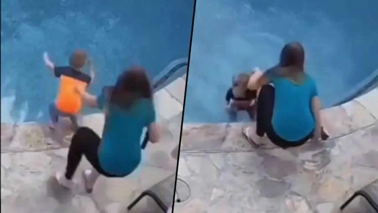 ‘Super mom’ saves her son from drowning; video goes viral