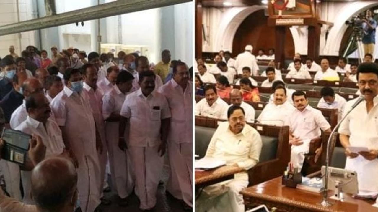  சாதனை உரையை வாசித்த முதலமைச்சர்...! சட்டசபைக்குள் வராமல் வாசலிலேயே காத்திருந்த அதிமுக எம்எல்ஏக்கள்