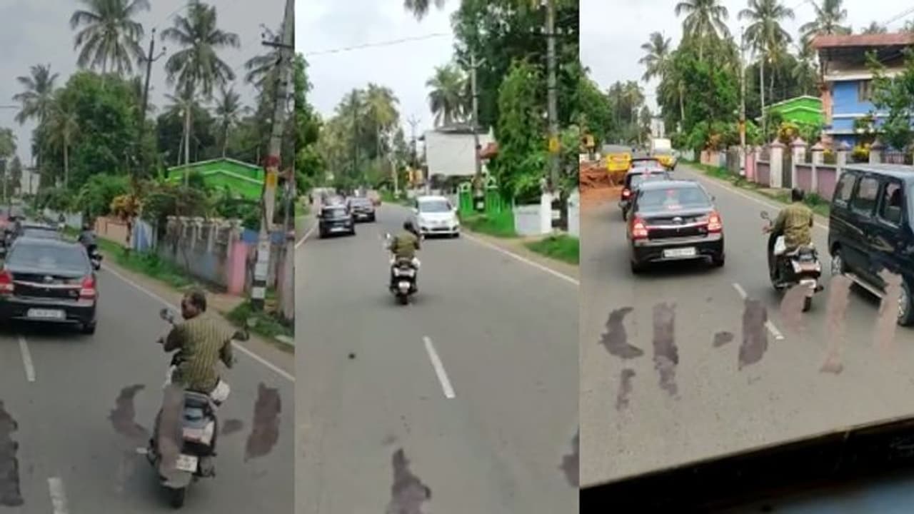 അഞ്ച് കിലോമീറ്ററോളം കെഎസ്ആര്ടിസി ബസിനെ ചുറ്റിച്ച് 'സ്കൂട്ടര് അഭ്യാസം' വീഡിയോ അഞ്ച് കിലോമീറ്ററോളം കെഎസ്ആര്ടിസി ബസിനെ ചുറ്റിച്ച് 'സ്കൂട്ടര് അഭ്യാസം' വീഡിയോ