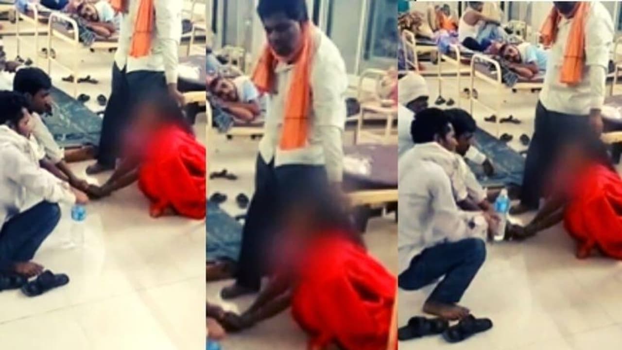 அரசு மருத்துவமனையில் மருத்துவர்கள் முன்னிலையில் பெண்ணுக்கு பேய் ஓட்டிய மந்திரவாதி.. மத்திய பிரதேசத்தில் அவலம்.