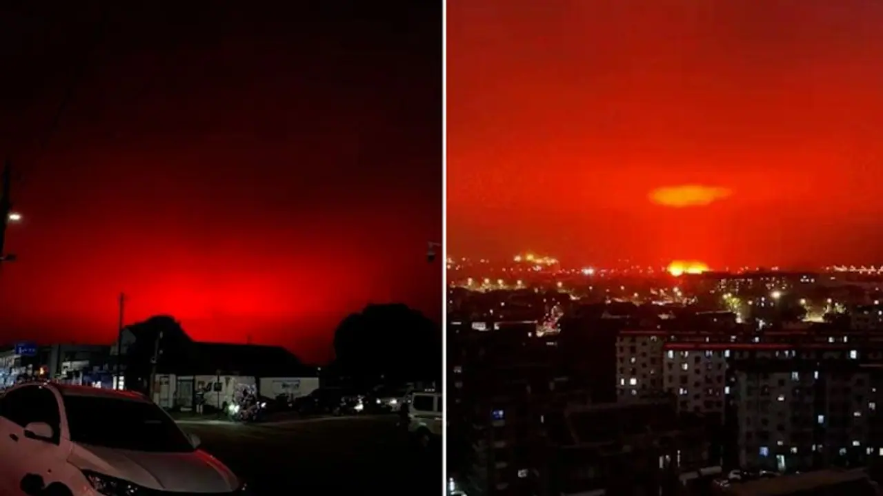 Blood red sky over Chinese city left citizens shocked; watch the baffling video