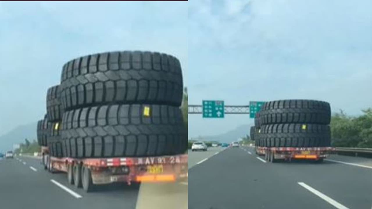 ट्रक के बराबर पहिया देखकर लोगों के उड़े होश, कहीं ये यमराज की गाड़ी का टायर तो नहीं ? ट्रक के बराबर पहिया देखकर लोगों के उड़े होश, कहीं ये यमराज की गाड़ी का टायर तो नहीं ?