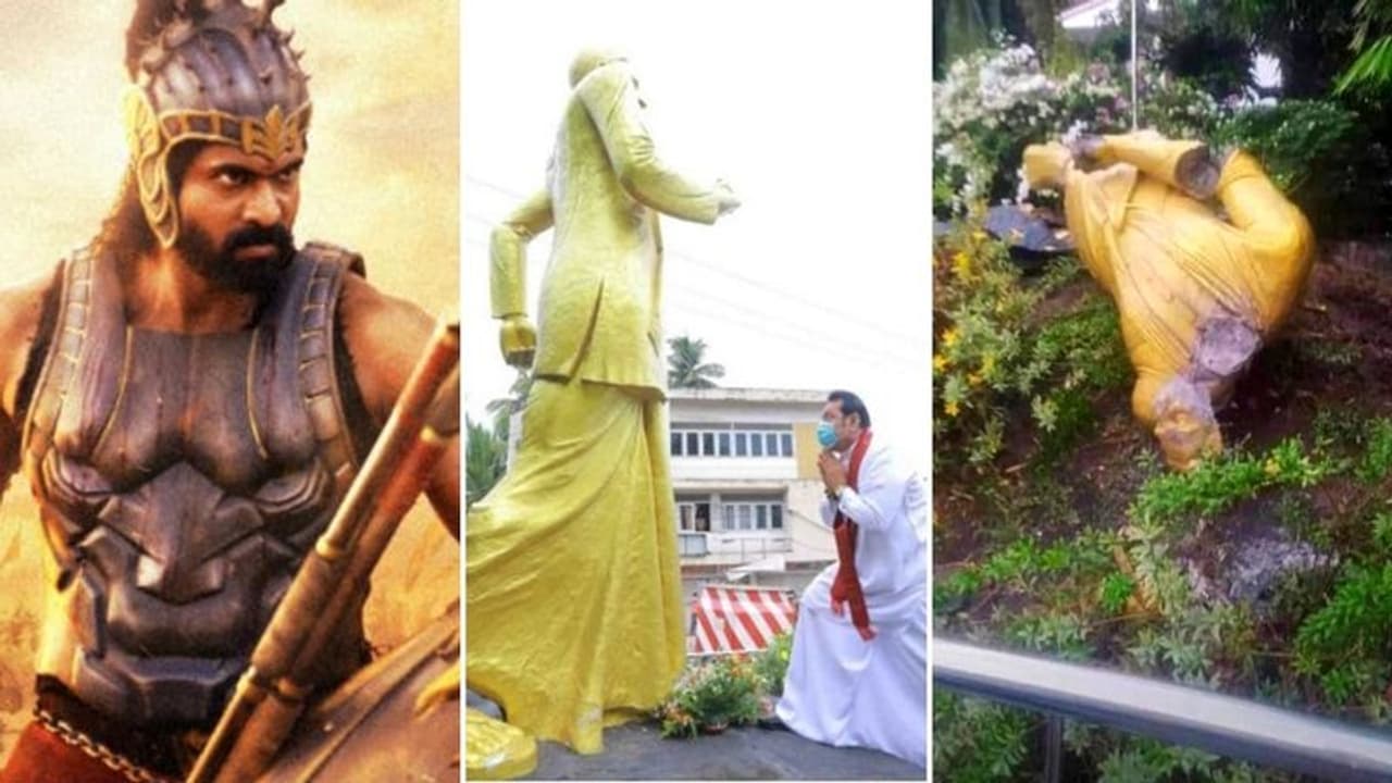 அன்று பாகுபலி பல்வாள் தேவனுக்கு நடந்தது.. இன்று ராஜபக்ச தந்தைக்கு போராட்டக்காரர்கள் செய்த சம்பவம் ! அன்று பாகுபலி பல்வாள் தேவனுக்கு நடந்தது.. இன்று ராஜபக்ச தந்தைக்கு போராட்டக்காரர்கள் செய்த சம்பவம் !