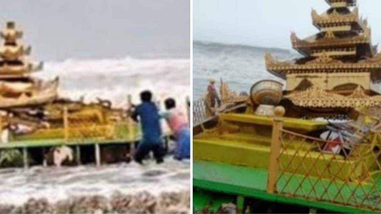 கடலில் மிதந்து வந்த தேரால் பரபரப்பு..! அதிர்ச்சியில் கடலோர கிராம மக்கள்...ஆராய்ச்சியில் அதிகாரிகள்