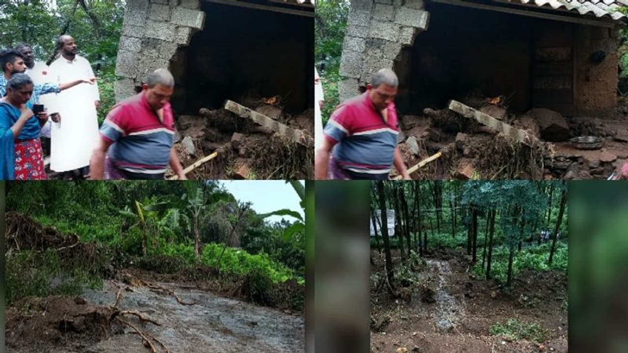കോട്ടയത്ത് ഉരുൾപൊട്ടൽ; വീട് തകർന്നു; ആറംഗ കുടുംബം തലനാരിഴയ്ക്ക് രക്ഷപ്പെട്ടു കോട്ടയത്ത് ഉരുൾപൊട്ടൽ; വീട് തകർന്നു; ആറംഗ കുടുംബം തലനാരിഴയ്ക്ക് രക്ഷപ്പെട്ടു