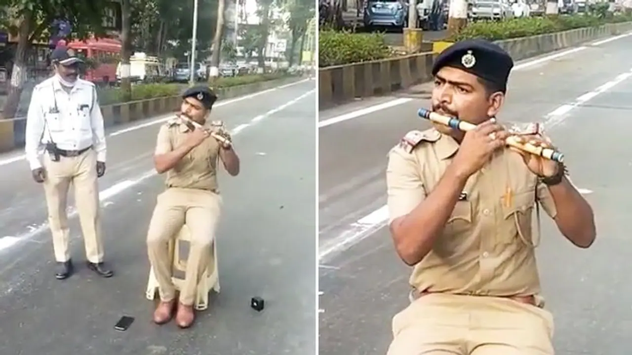 Watch: Mumbai cop's soulful rendition of ‘Sandese Aate Hai’ song Watch: Mumbai cop's soulful rendition of ‘Sandese Aate Hai’ song