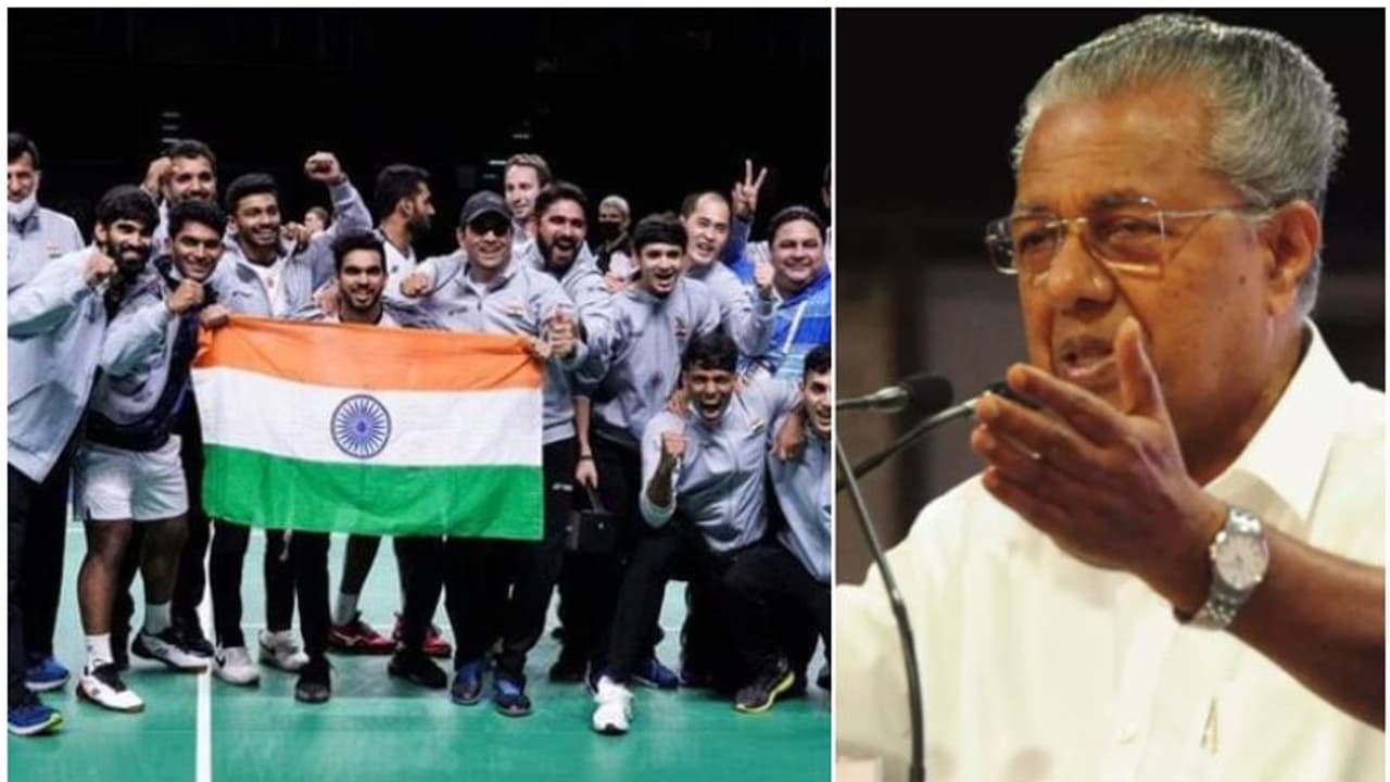 'ചരിത്രപരം, അഭിമാന നിമിഷം'; തോമസ് കപ്പ് നേടിയ ഇന്ത്യൻ ടീമിന് അഭിനന്ദനങ്ങളുമായി മുഖ്യമന്ത്രി പിണറായി 'ചരിത്രപരം, അഭിമാന നിമിഷം'; തോമസ് കപ്പ് നേടിയ ഇന്ത്യൻ ടീമിന് അഭിനന്ദനങ്ങളുമായി മുഖ്യമന്ത്രി പിണറായി