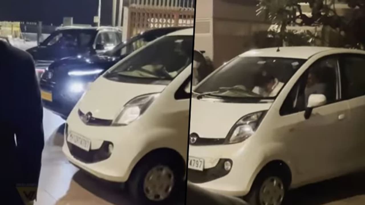 Watch: Ratan Tata arrives at Taj Hotel in Nano without security Watch: Ratan Tata arrives at Taj Hotel in Nano without security